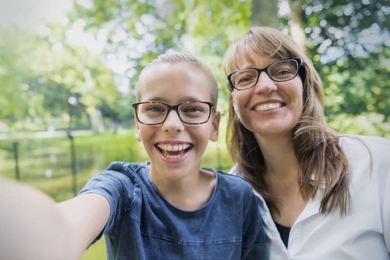 Selfie of a young family